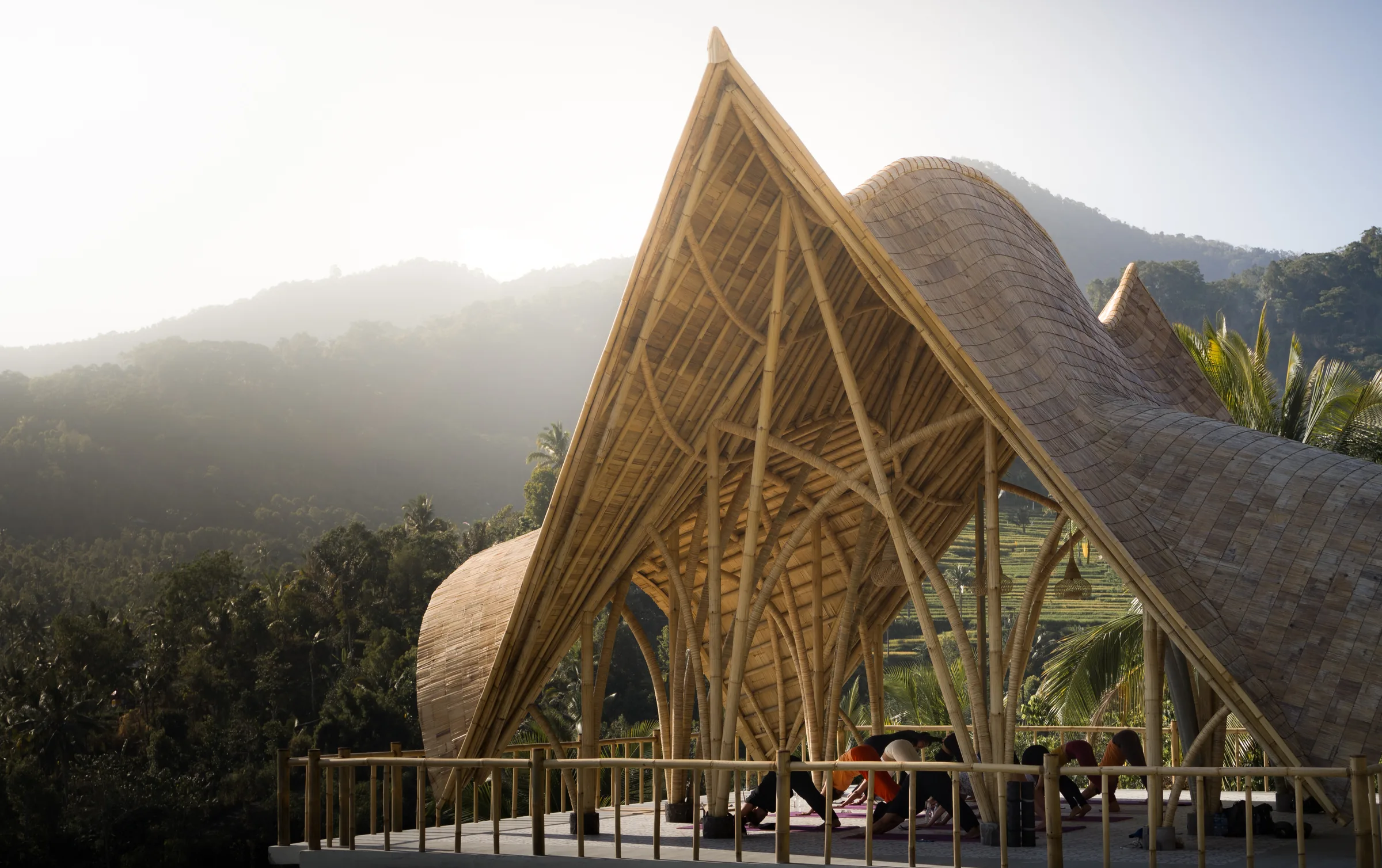 Bamboo pavilion in the hills